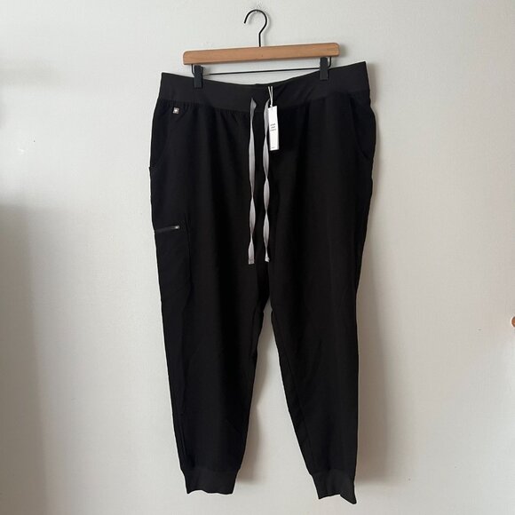 NWT Figs High Waisted Zamora Jogger Scrub Pants Black Women's Plus Size 3X - Picture 1 of 11